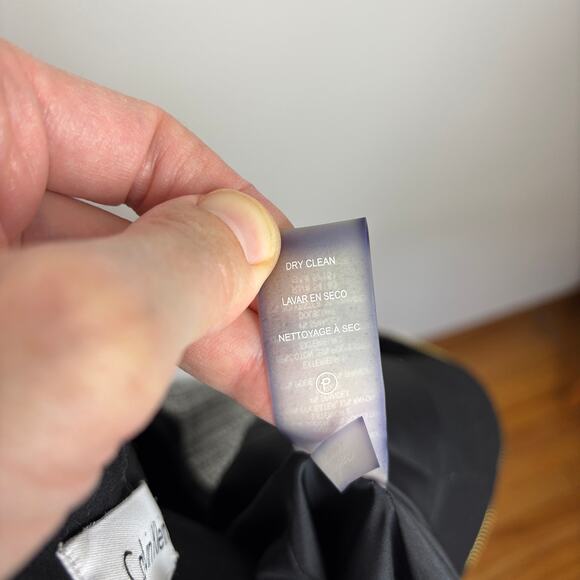 Calvin Klein 6P Black White Tweed Zip Blazer Lady Jacket peplum - Picture 9 of 9